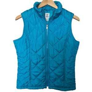 IZOD‎ Women’s Full Zip Quilted Puffer Vest Aqua Turquoise Blue Medium